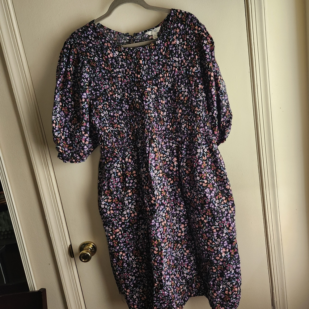 Terra & Sky Purple Pink Puff Sleeve Midi Sundress